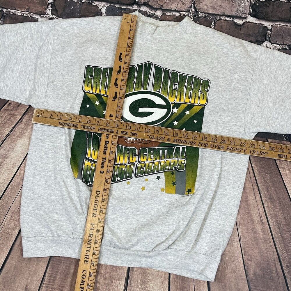 Vintage 1995 Green Bay Packers Crewneck Sweatshirt NFC Champions Gray Size XL - Picture 11 of 14